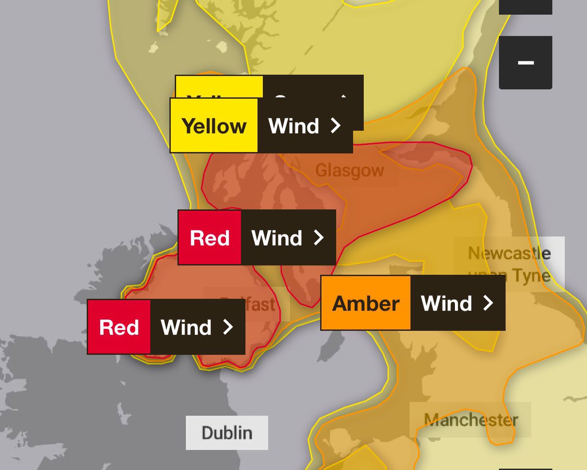 NYorkshireTony 🌳 (@nyorkshiretony) on Twitter photo The <a href="/metoffice/">Met Office</a> has issued a rare Red Warning for wind over #StormÉowyn for Northern Ireland and a swathe of Scotland. The Lake District and Cumbria continue to be under an amber warning for wind and a yellow warning for snow. There is a risk of severe wind today as the storm The <a href="/metoffice/">Met Office</a> has issued a rare Red Warning for wind over #StormÉowyn for Northern Ireland and a swathe of Scotland. The Lake District and Cumbria continue to be under an amber warning for wind and a yellow warning for snow. There is a risk of severe wind today as the storm