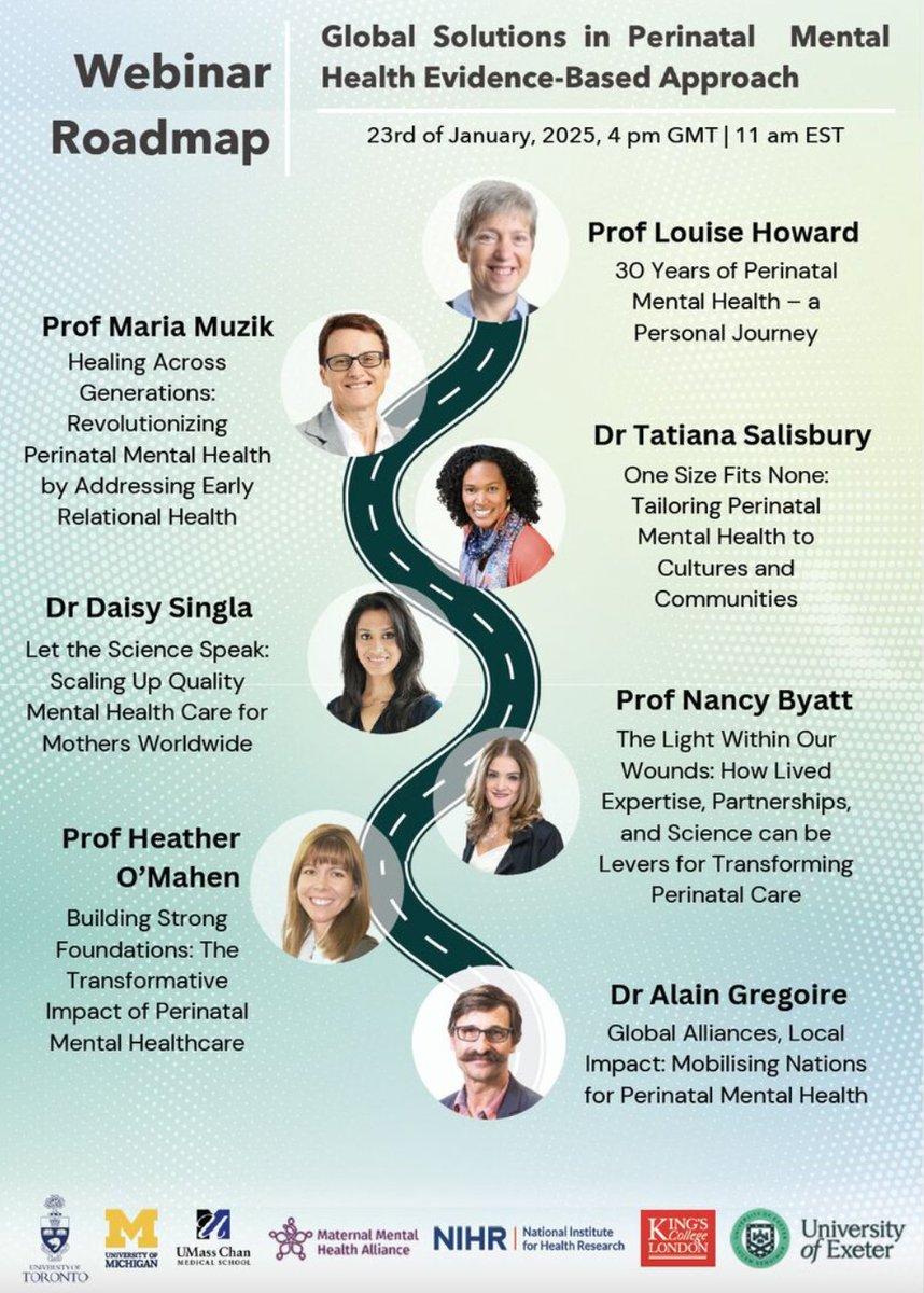 HeatherWillis18's tweet image. Today is the day for the "Global Solutions in Perinatal Mental Health Evidence-Based Approaches" webinar 4-6.30pm GMT/11am EST. 417 people from 29 countries have signed-up so far. Click here (bit.ly/PMH_webinar) to join us!