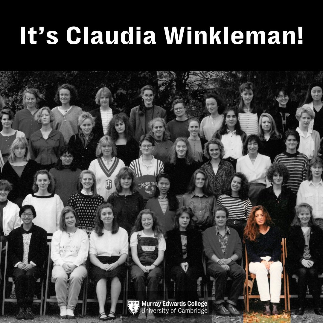 Murray Edwards College (@meccambridge) on Twitter photo We’re very proud of our alumna <a href="/ClaudiaWinkle/">Claudia Winkleman</a>! Here she is when she joined the college in 1990 😍 We’re very proud of our alumna <a href="/ClaudiaWinkle/">Claudia Winkleman</a>! Here she is when she joined the college in 1990 😍