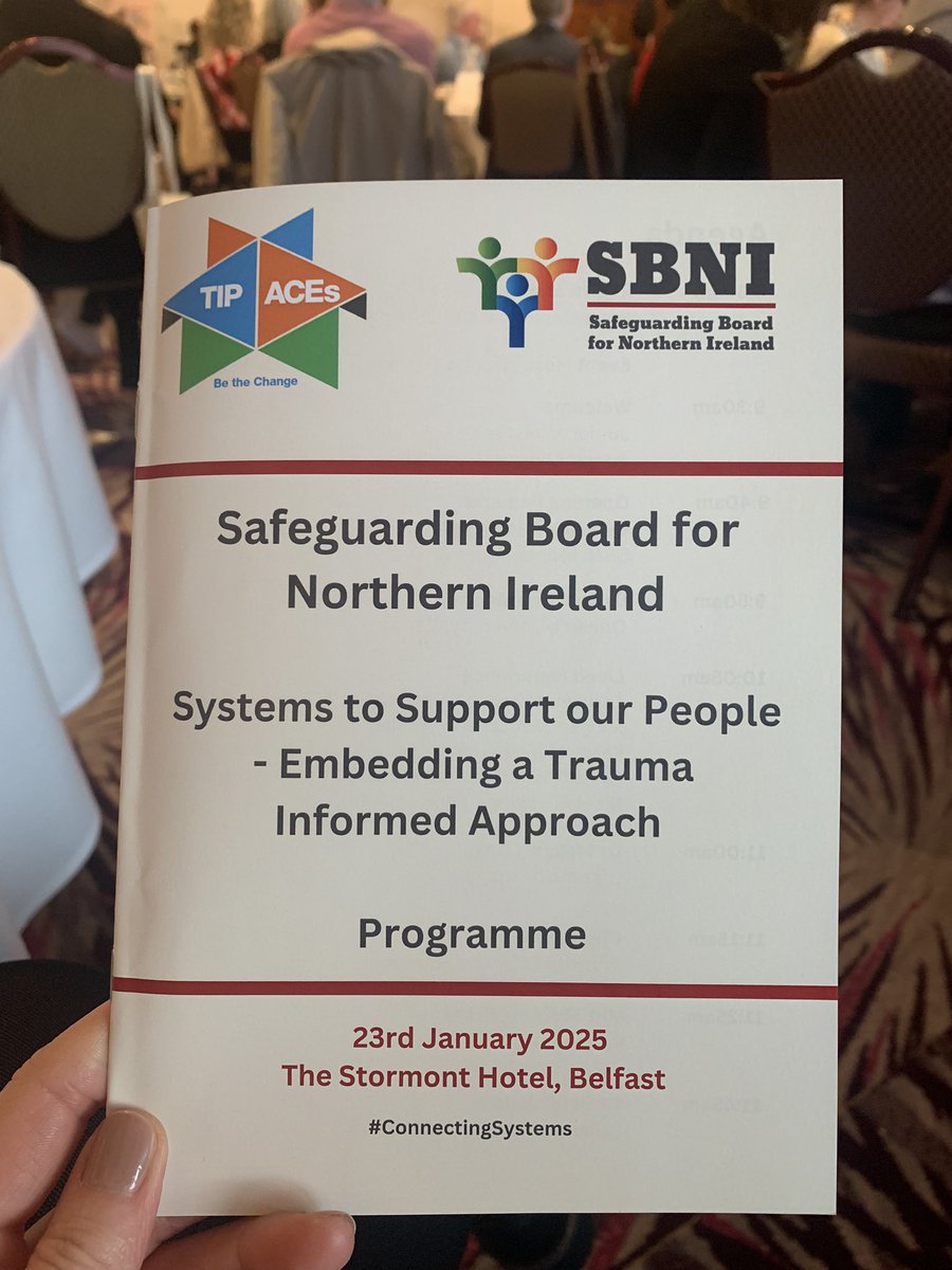 Great to be at this conference today 😊#traumainformed #ConnectingSystems <a href="/safeguardingni/">Safeguarding Board for Northern Ireland</a> <a href="/Actn4ChildrenNI/">Action for Children NI</a>