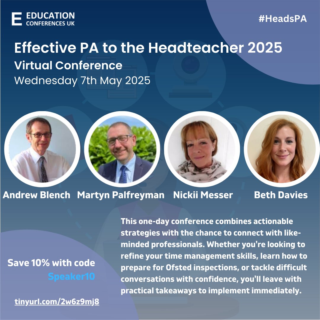 #sbm #sbl have you discovered <a href="/EDUK_Joanna/">EDUK Joanna</a>  yet?  EdUk put on fantastic events, including online conferences, targeted at supporting us in our roles. Check out their #HeadsPA event 'Effective PA to the Headteacher', packed with invaluable information (see below: 10% discount)