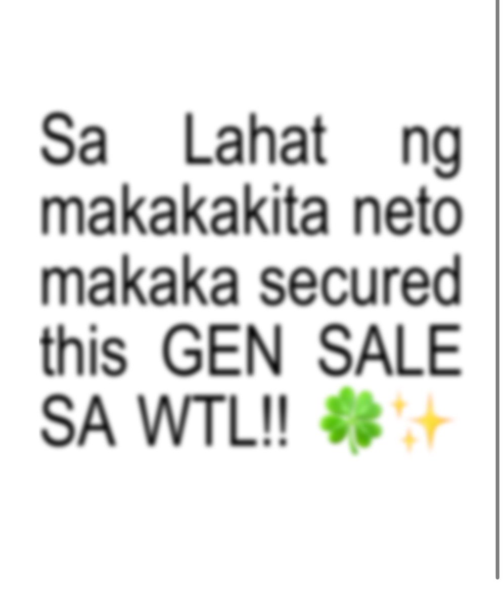 Totallyx_'s tweet photo. MANIFESTING SA LAHAT NG MAG SESECURED THIS GEN SALE !! 🍀✨🙏 https://t.co/d8kYaye209