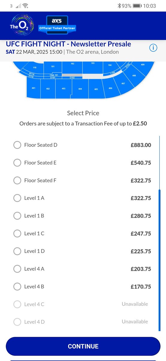MMA_herd's tweet photo. Ticket prices for UFC London are obscene https://t.co/pHJDT85QbS