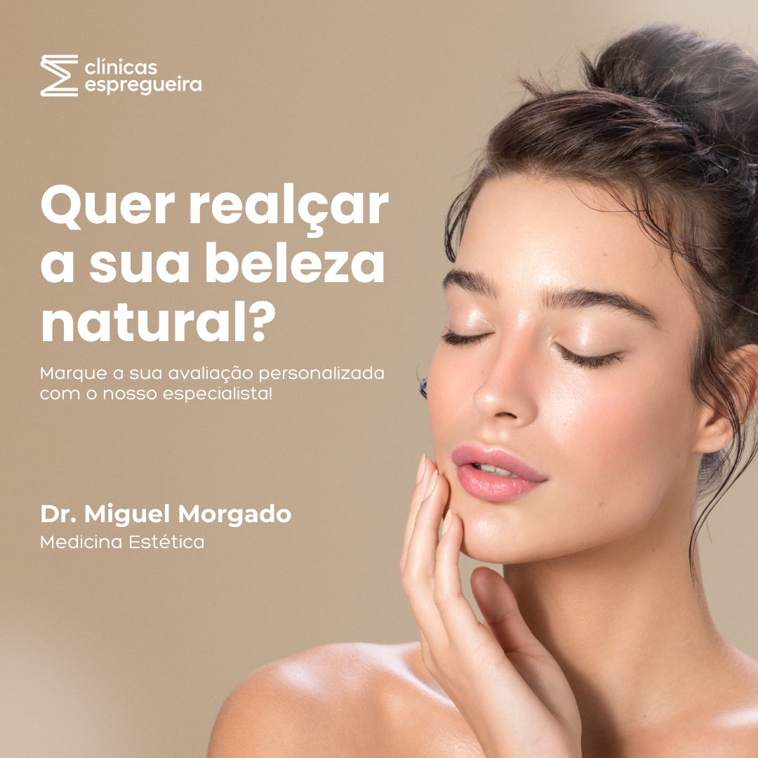 A sua pele merece cuidados especializados, e a medicina estética pode ajudar a realçar a sua beleza natural. 

Seja para rejuvenescer a pele, harmonizar os traços ou reduzir os sinais de envelhecimento, o Dr. Miguel Morgado, está à sua disposição.

Marcação:
📞 220 100 100