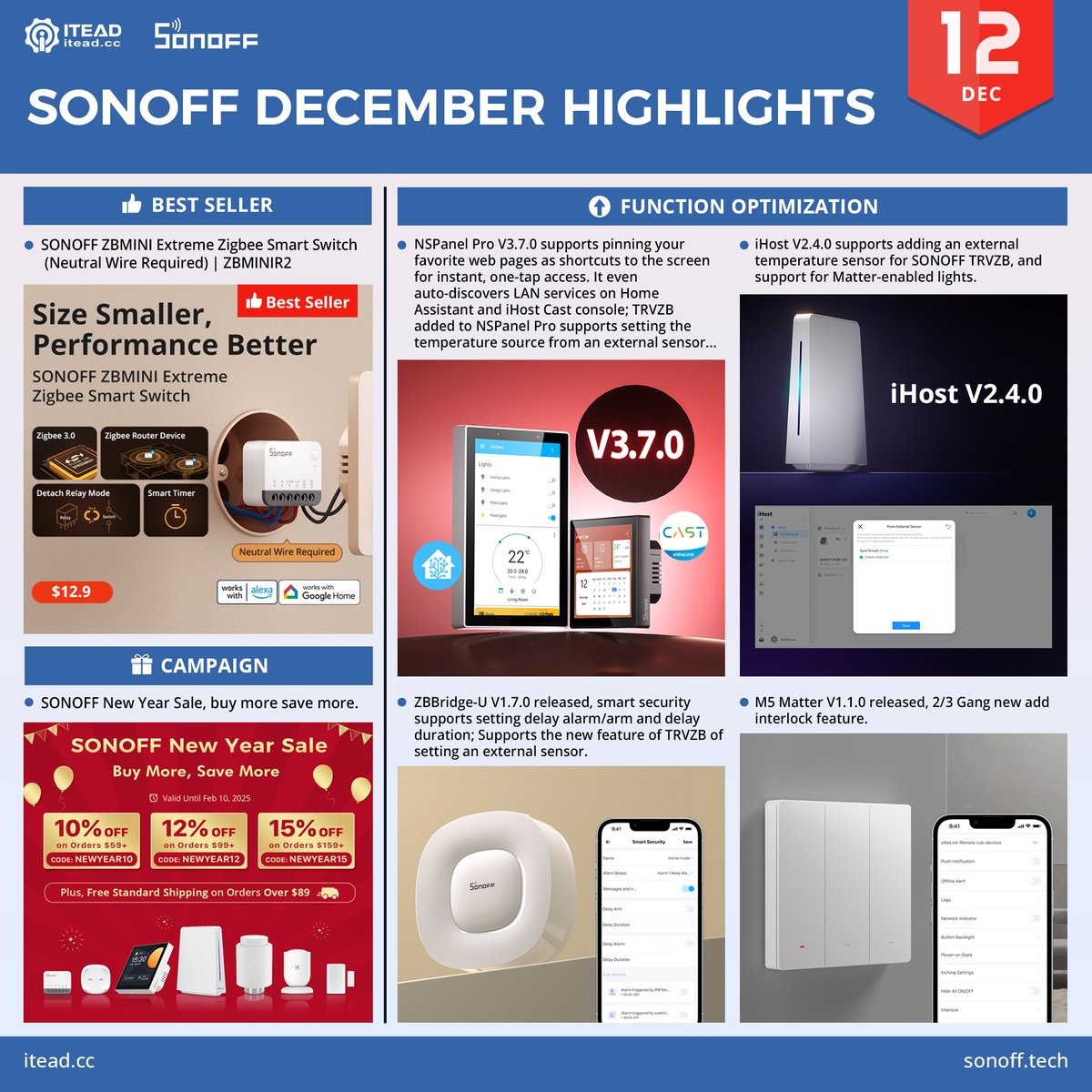 SONOFF 2024 December Highlights come~
Learn More: bit.ly/42ooZUq