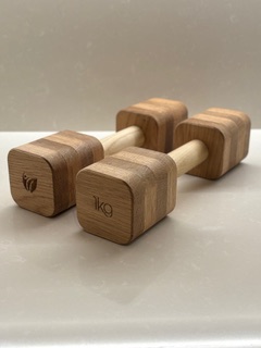 Rawsty's tweet photo. 'Pump Wood Not Iron' - slogan for world's most sustainable / wooden dumbbells  may need some work - photo: https://t.co/LmL6LhPgc1 https://t.co/ldYq0EibcO
