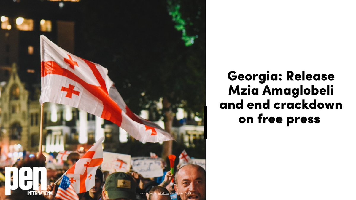 pen_int's tweet photo. Georgia: We join @globalfreemedia  and partners in urging authorities in #Georgia to release prominent journalist Mzia Amaglobeli, who faces a 7-year prison sentence, and to end their relentless crackdown on dissent. 

Read our joint letter: https://t.co/wb048AymWh https://t.co/NphCeEkFrs
