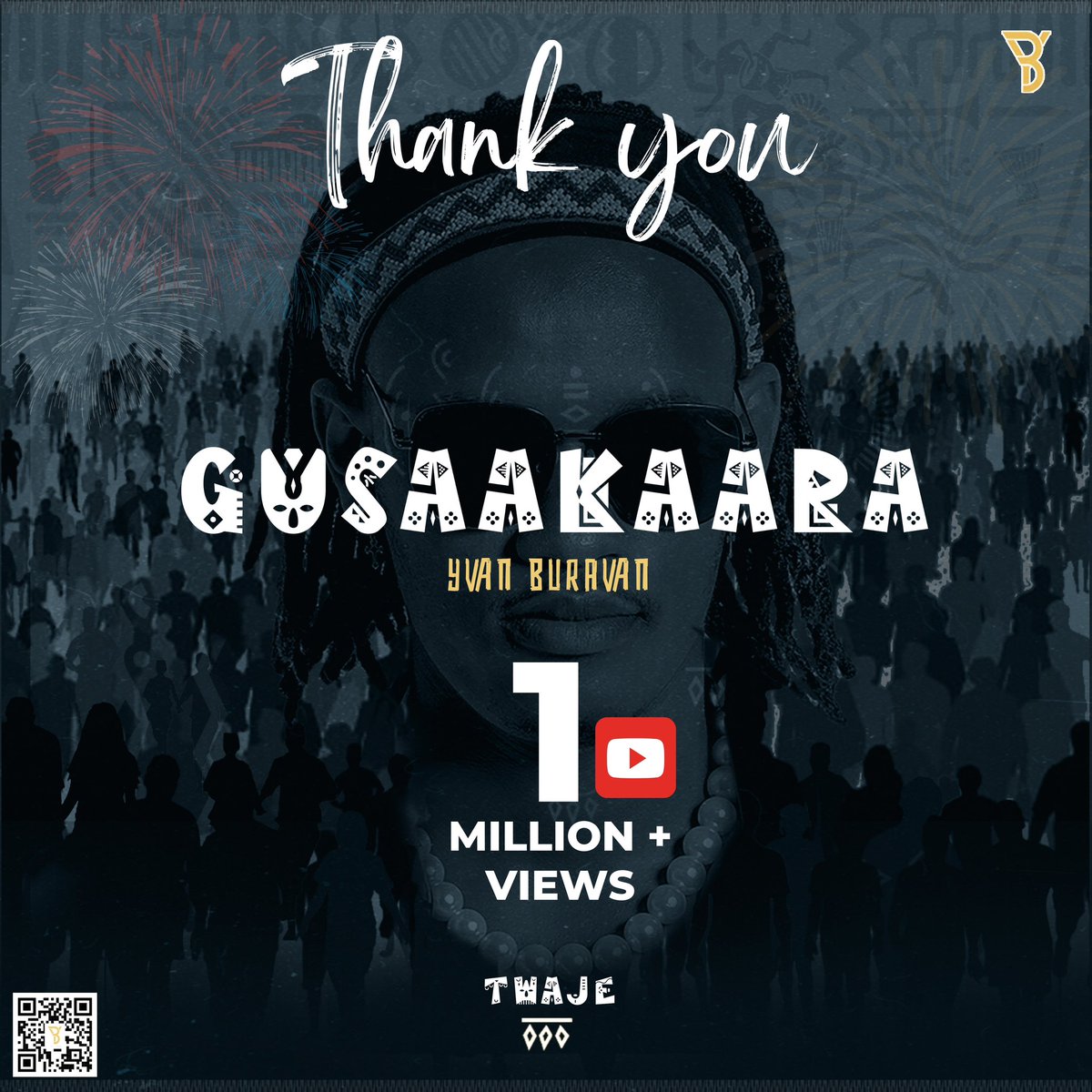 Thank you for 1 MILLION views on Gusaakara! 🎉 Keep streaming and watching the Twaje album. 

Let’s keep the vibe alive! ❤️🎶

 #Twaje #Gusaakara