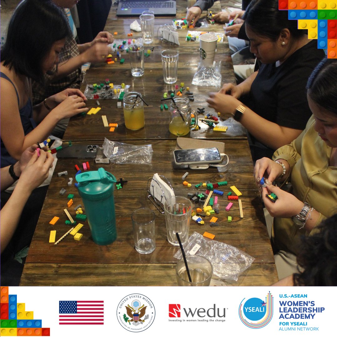 riasangabriel's tweet photo. Building feminist futures, one brick at a time. Grateful to YSEALI WLA for another opportunity to craft this LEGO® SERIOUS PLAY® session, where a little creativity (and some bricks) helped spark meaningful conversations on gender equality. For more, visit https://t.co/fktkF75SLJ https://t.co/ZIESNjczj8