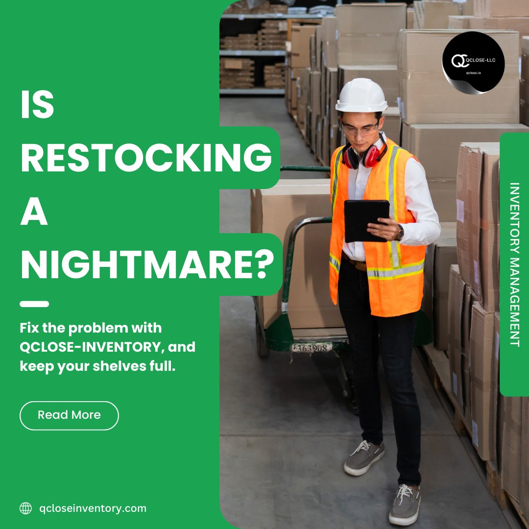 QCloseLLC's tweet image. Restocking nightmares? Not anymore!  QCLOSE Inventory keeps shelves stocked &amp;amp; customers happy. 
✅ Automate restocking.
✅ Gain real-time insights.
✅ Prevent stockouts. 
Simplify inventory today: InventoryManagement #SmartInventory #RetailTech #QCLOSE

Start your QCLOSE journey