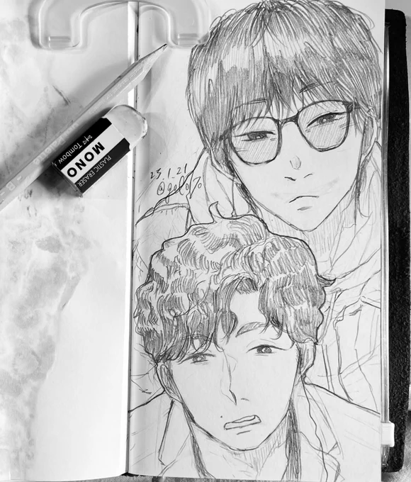 タブレットがないので鉛筆と消しゴムで描く その2 
