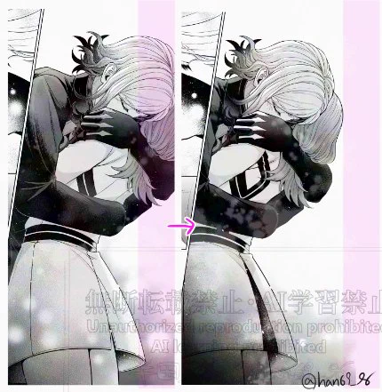 今仕事の合間に再録本の加筆+位置調整してます。大体こういう感じの加筆です。※薄いピンクのラインがノドにのまれるとこ※結構ある辛い 