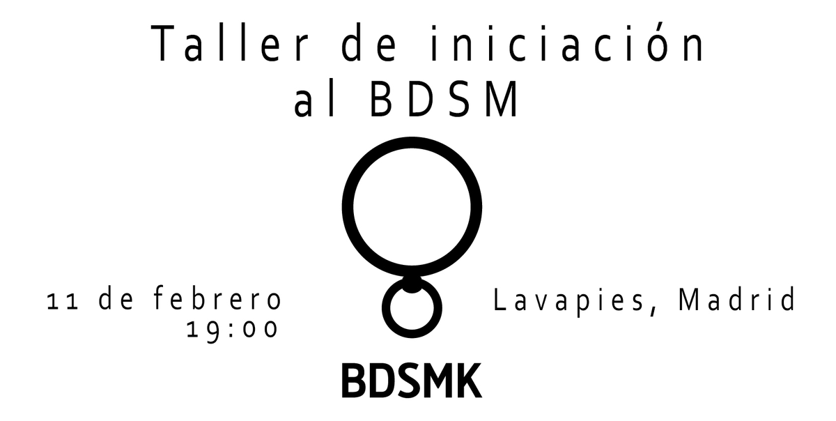 AsociacionBDSMK's tweet photo. Volvemos a dar nuestro taller de BDSM para principiantes. Es presencial, en un local de Lavapiés (Madrid) cuya dirección completa se dará al inscribirse.

Entrada gratuita.

Se necesita inscripción en asociacionbdsmk@gmail.com https://t.co/anUehAYWel