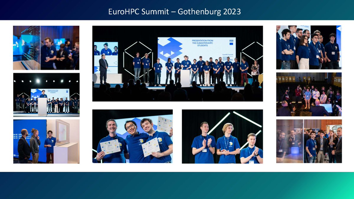 EuroHPC_JU's tweet image. Every year, selected students from the @EUMaster4HPC take part in the EuroHPC Summit as #HPCAmbassadors.
Easily recognisable in their HPC Ambassador shirts, they help in the #DemoLab, welcome guests, and much more!
Register to the #Summit: eurohpcsummit.eu