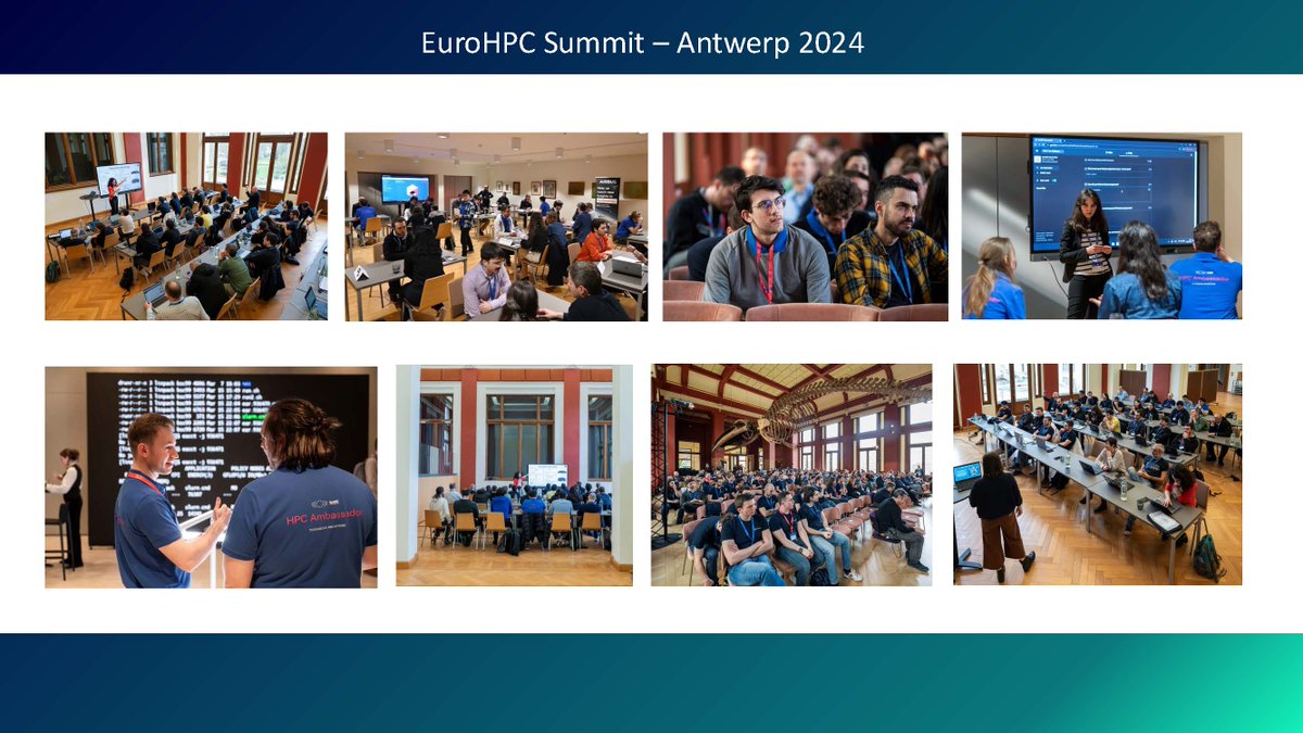 EuroHPC_JU's tweet image. Every year, selected students from the @EUMaster4HPC take part in the EuroHPC Summit as #HPCAmbassadors.
Easily recognisable in their HPC Ambassador shirts, they help in the #DemoLab, welcome guests, and much more!
Register to the #Summit: eurohpcsummit.eu