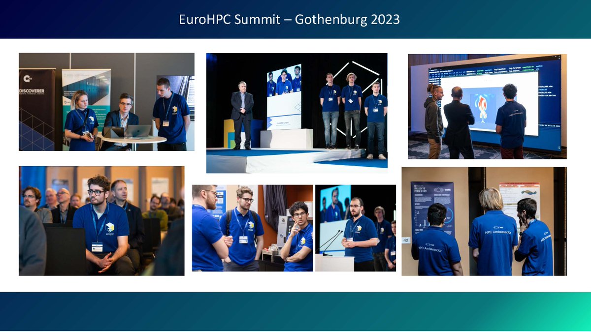 EuroHPC_JU's tweet image. Every year, selected students from the @EUMaster4HPC take part in the EuroHPC Summit as #HPCAmbassadors.
Easily recognisable in their HPC Ambassador shirts, they help in the #DemoLab, welcome guests, and much more!
Register to the #Summit: eurohpcsummit.eu