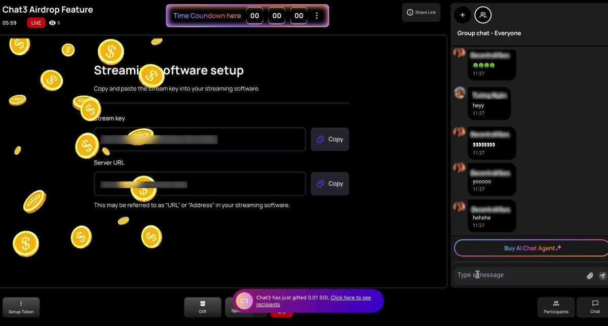 Step 6: When the countdown hits zero, tokens will be distributed to your audience.