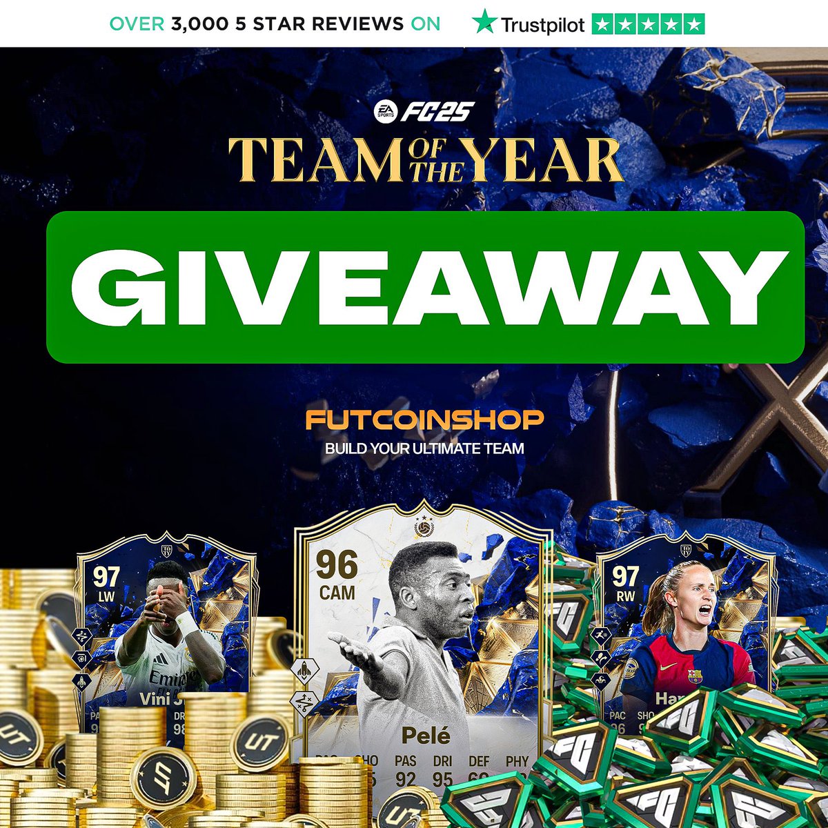 Fut Sheriff (@futsheriff) on Twitter photo 🚨HUGE GIVEAWAY FOR FULL TOTY TEAM🔥🔥
3M coins or 12,000 FC Points for FREE 🔥
• ✅ Follow <a href="/FutSheriff/">Fut Sheriff</a> & <a href="/FUTCoinShop/">FUT Coin Shop</a> & <a href="/fifa_romania/">FifaTradingRomania</a>
• ✅ RT
Picking the winner SOON 🫡🫡🫡 🚨HUGE GIVEAWAY FOR FULL TOTY TEAM🔥🔥
3M coins or 12,000 FC Points for FREE 🔥
• ✅ Follow <a href="/FutSheriff/">Fut Sheriff</a> & <a href="/FUTCoinShop/">FUT Coin Shop</a> & <a href="/fifa_romania/">FifaTradingRomania</a>
• ✅ RT
Picking the winner SOON 🫡🫡🫡