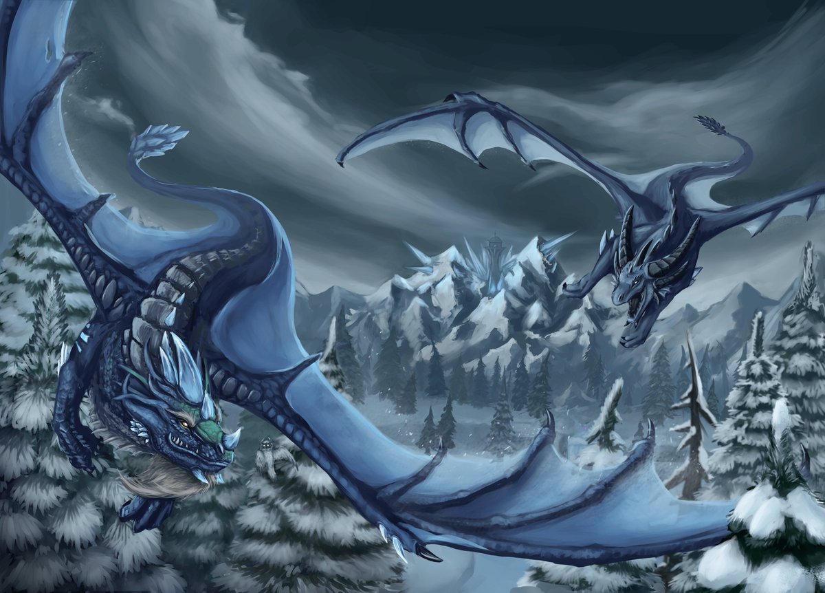 Finally I can show my artwork &amp; sketch pages for the <a href="/litopysazeroth/">Літопис Азерота | ПЕРЕДЗАМОВЛЕННЯ ВІДКРИТІ</a>  fan-made artbook.

Meet the Lord of Magic and Queen of Frost #Malygos and #Sindragosa whose love lived through time and even after their deaths 💙

#warcraft #worldofwarcraft #dragon #fanart #AzureSpan