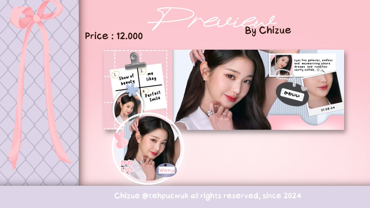 tehpucwuk's tweet photo. A retweet will be appreciated! ♡

HALO 🩷 Aku bawa layout Wonyoung ready stock nihh yg berminat boleh langsung dm aku yaaa.. 

Harga nya tertera di pict yaa 🐱 
⭐️ payment QRIS

#zonauang #zonaba https://t.co/GbrnlLA43S