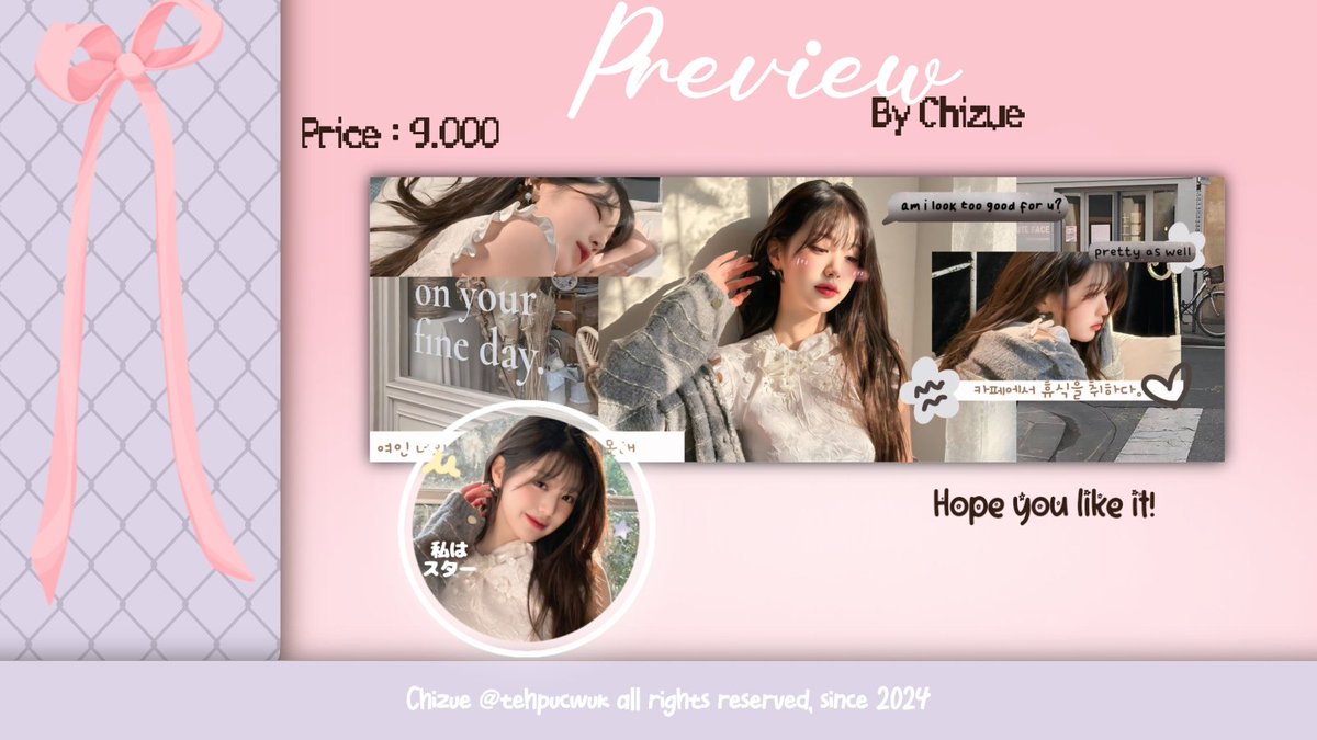 tehpucwuk's tweet photo. A retweet will be appreciated! ♡

HALO 🩷 Aku bawa layout Wonyoung ready stock nihh yg berminat boleh langsung dm aku yaaa.. 

Harga nya tertera di pict yaa 🐱 
⭐️ payment QRIS

#zonauang #zonaba https://t.co/GbrnlLA43S