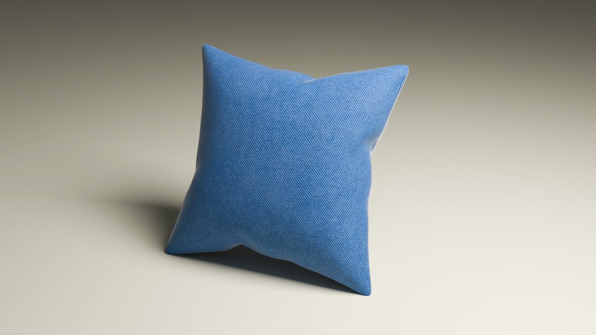 「質感とマテリアル」その14。
デニムのクッション 

#Blender #3Dモデリング