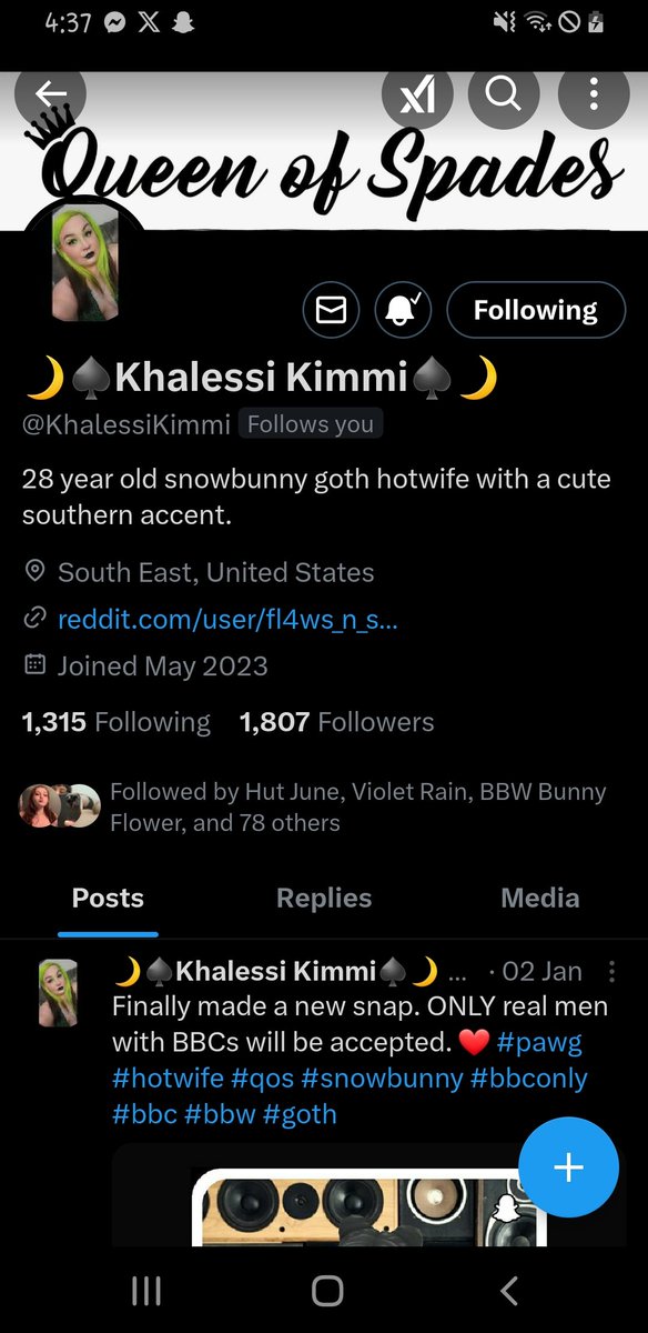 SnowBunnii666's tweet photo. @KhalessiKimmi 's account just got hacked. They changed her password, logged us out, and set up two factor authentication. We're in the process of getting it back, but may have to make a new account. Stay tuned for updates. Her snap in the meantime is k1mm1e.666 👻 https://t.co/Hz0BD18Hn5