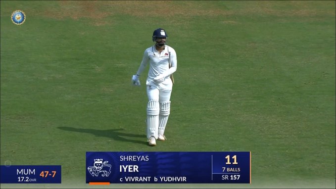 News from Ranji trophy.

- Rishabh Pant dismissed for 1.
- Rohit Sharma dismissed for 3.
- Yashasvi Jaiswal dismissed for 4.
- Shubman Gill dismissed for 4.
- Shreyas Iyer dismissed for 11.

INDIAN STARS IN RANJI TROPHY. 🤯

Bahut bura hal hai ree baba. 
#ranjitrophy2025 #Tejran