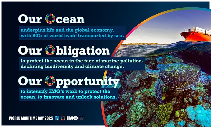 🌊 “Our Ocean, Our Obligation, Our Opportunity” is the #WorldMaritimeDay theme for 2025!
Our theme underscores the vital link between shipping, IMO, and the ocean, calling on all stakeholders to work together for sustainable and safe use of ocean resources. #OurOcean