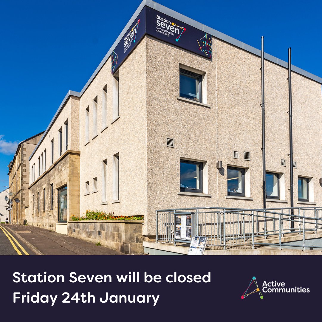 📢 Due to the severe weather forecast for tomorrow, Station Seven will be closed on Friday 24th January.

This decision has been made with the safety of our staff, volunteers, and community members as our top priority. 

For more information: activecommunities.co.uk/stories/weathe…