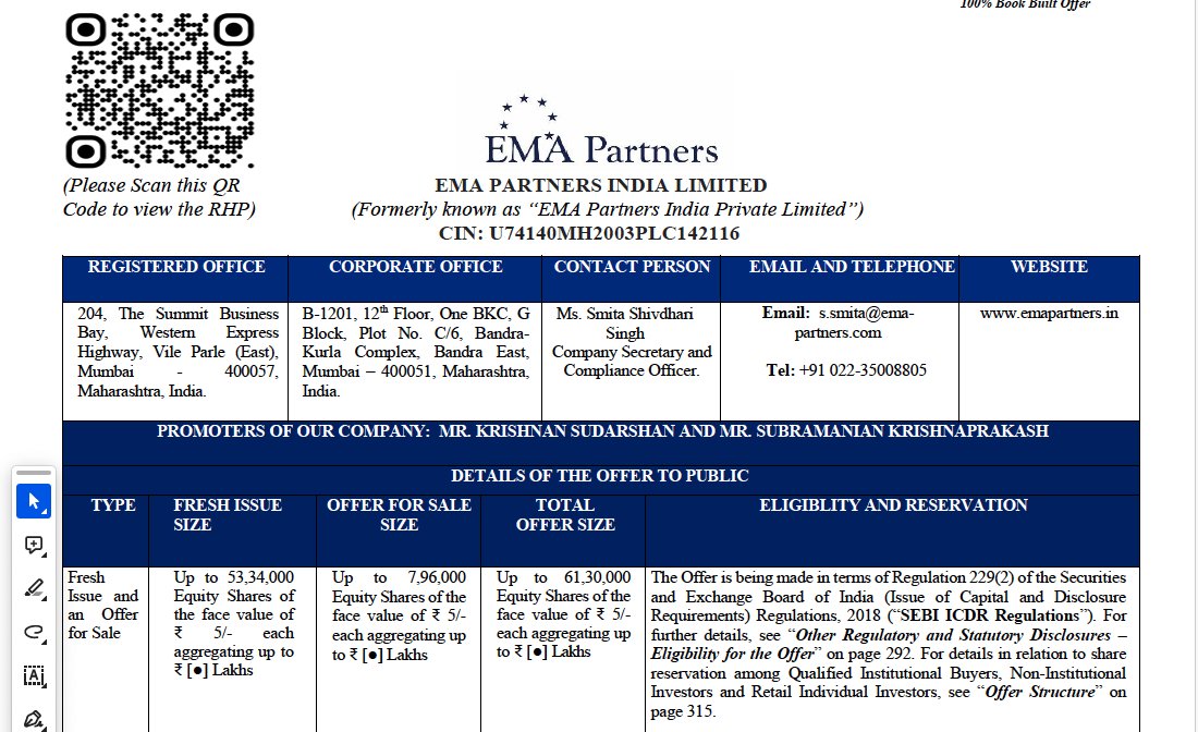 bansalabhishek5's tweet photo. Continuing on my DCF work, I am sharing the coverage analysis of EMA Partners.
Please find the detailed thread and Discounted Cash flow below.
@rohiitian thank you for the review and assistance. (1)
#emapartners #EMA #IPOAlert #SMEIPO #SMEs https://t.co/s7mFvNRyoZ