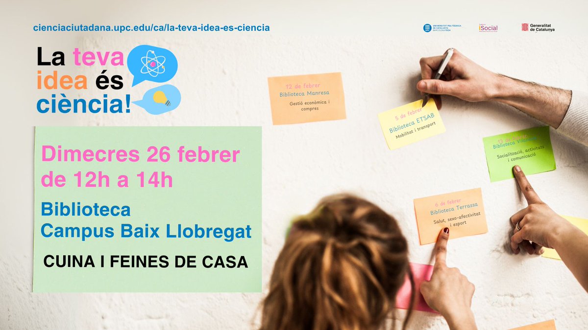 📚 Biblioteca BCBL (@bibliotecacbl) on Twitter photo 26/02/2025: La teva idea és ciència al nostre Campus <a href="/UPCLlobregat/">UPC Llobregat</a>
#dretssocials #social #innovation #discapacitat 26/02/2025: La teva idea és ciència al nostre Campus <a href="/UPCLlobregat/">UPC Llobregat</a>
#dretssocials #social #innovation #discapacitat
