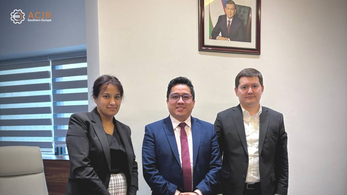 AcirSouthernEU's tweet photo. 📢 ACIR Southern Europe avanza en la cooperación con Uzbekistán.

Reunión con el Banco Nacional de Uzbekistán para analizar mecanismos financieros para empresas europeas y explorar su participación en proyectos estratégicos.

#Negocios #Uzbekistán #Europa #Inversiones #ACIR https://t.co/z9lLFKE2ds