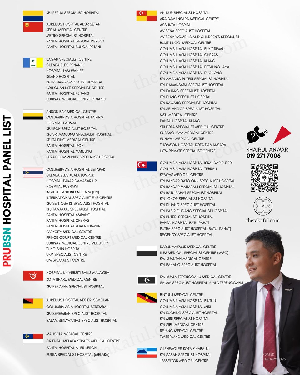 TheTakaful's tweet photo. List Panel Hospital daripada #prubsn untuk rujukan semua https://t.co/ymItVKplH6