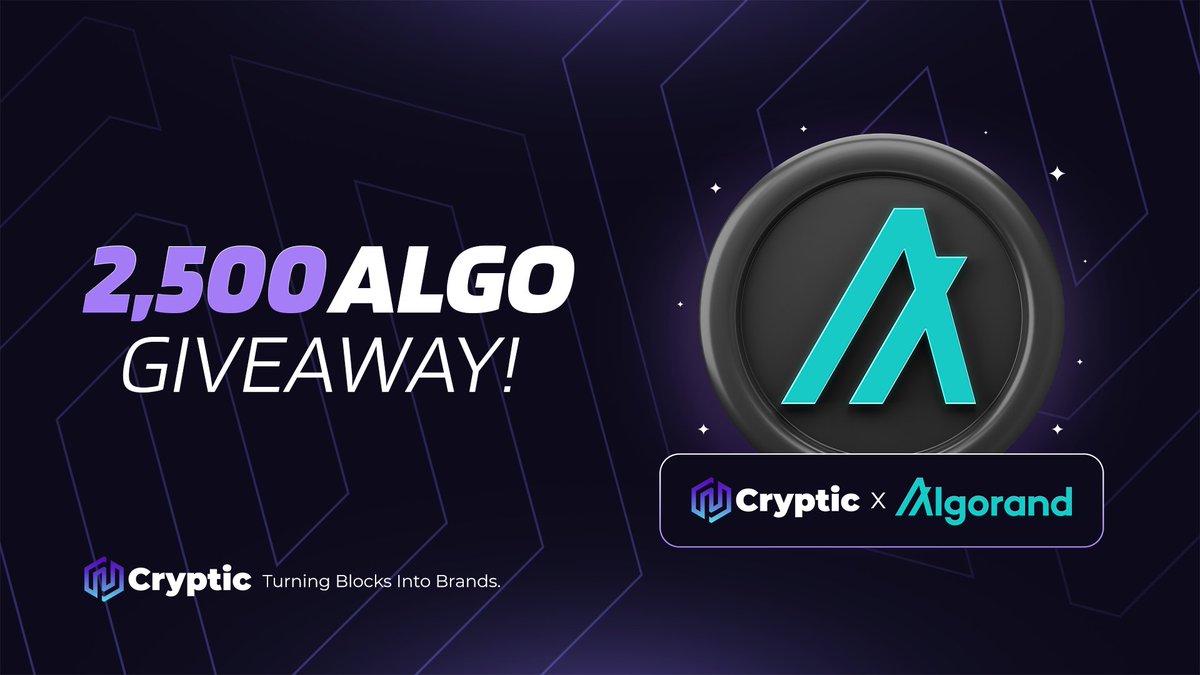 Cryptic (@cryptic_web3) on Twitter photo 💰 2,500 ALGO Special Giveaway! 💰
We’re celebrating the community with a 2,500 $ALGO giveaway, and here’s your chance to win! 🎉
Follow these easy steps to enter:
1️⃣ Follow them on X (<a href="/AlgoFoundation/">Algorand Foundation</a>)
2️⃣ Join Telegram community (t.me/algorand)
3️⃣ Sign up for their 💰 2,500 ALGO Special Giveaway! 💰
We’re celebrating the community with a 2,500 $ALGO giveaway, and here’s your chance to win! 🎉
Follow these easy steps to enter:
1️⃣ Follow them on X (<a href="/AlgoFoundation/">Algorand Foundation</a>)
2️⃣ Join Telegram community (t.me/algorand)
3️⃣ Sign up for their