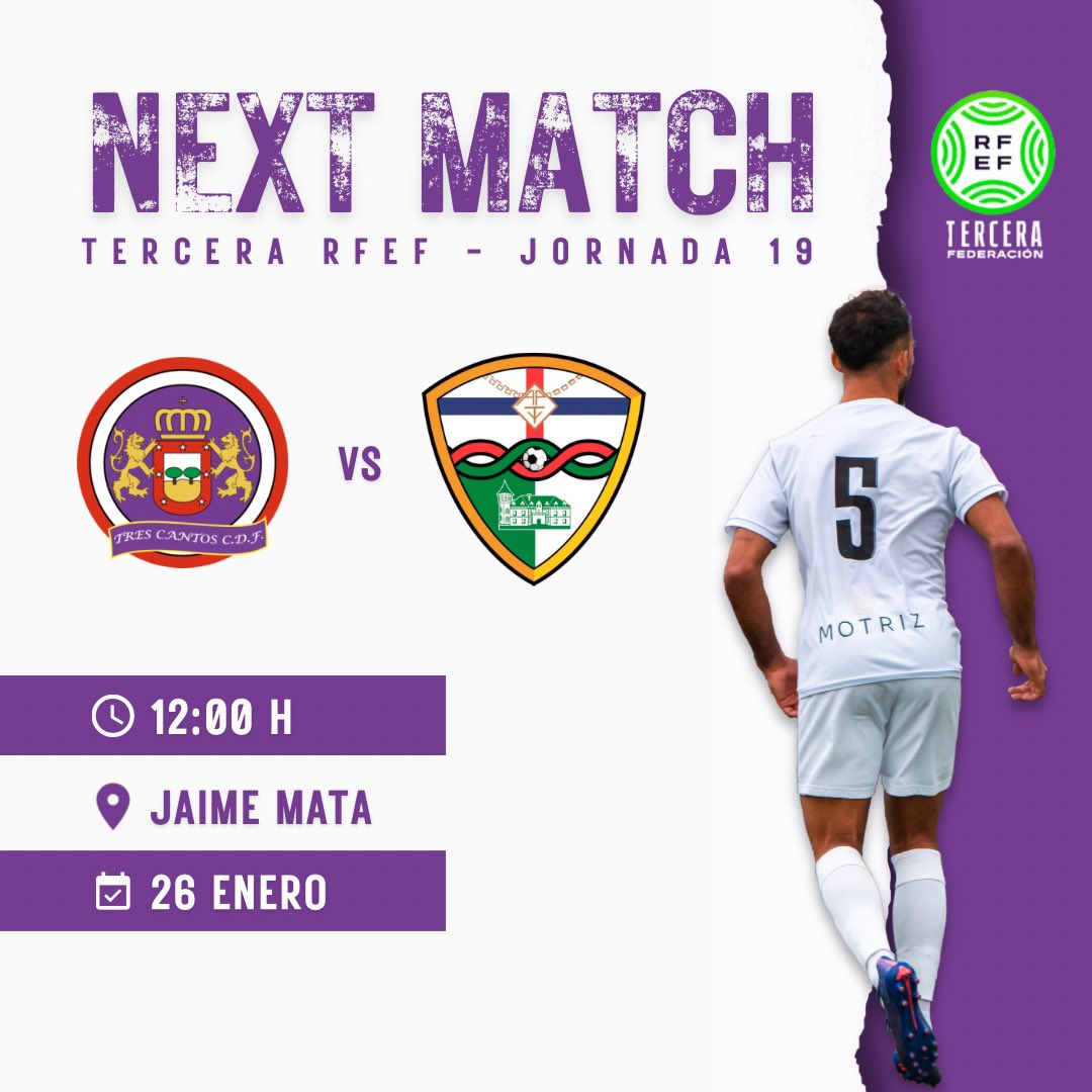 El 𝗣𝗥𝗜𝗠𝗘𝗥 𝗘𝗤𝗨𝗜𝗣𝗢 disputará este domingo la 𝗝𝗢𝗥𝗡𝗔𝗗𝗔 𝟭𝟵.

🗓️ DOMINGO 26 de ENERO
⏱️ 12:00 H
🏟️ Jaime Mata
🆚 <a href="/trivalvalderas/">C.F TrivalValderas Alcorcón</a> 

⚪️🟣

#rendirsenunca
#sumatealblancoymorado