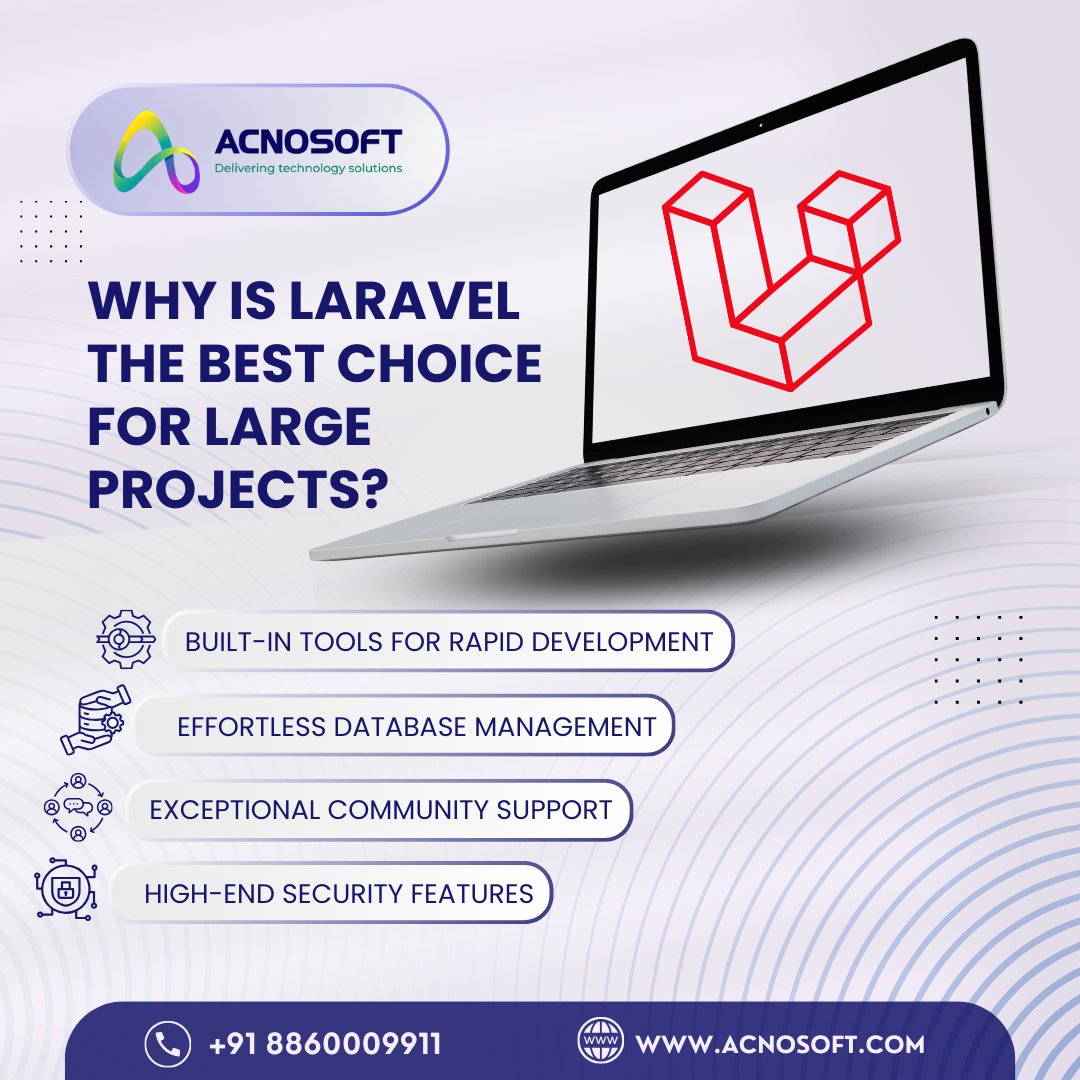 acnosoft's tweet photo. 💻 Why Laravel is Ideal for Large Projects?
1️⃣ Scalability for future growth
2️⃣ Advanced security for peace of mind
3️⃣ Seamless integrations for complex apps
Trust #Acnosoft to build robust solutions with #Laravel! 🚀
📞 +91 8860009911
🌎https://t.co/1RujdjzXpS
#PHPFramework https://t.co/JyMiUc0Br2