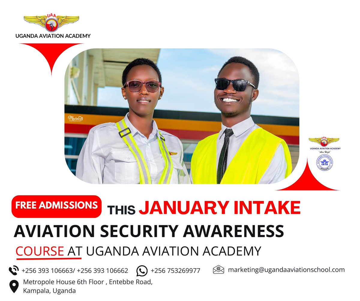 ugaviationsch's tweet photo. NO APPLICATION FEES, NO BARRIERS! We believe everyone deserves access to quality education! That’s why we’re offering FREE ADMISSIONS for our ongoing January intake! Don’t wait – apply now and start your journey! #FreeAdmissions
Contact admissions office on +256753269977 https://t.co/8hlGwTtWLO