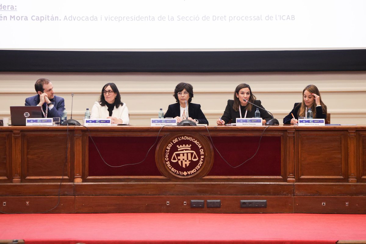 <a href="/ypavialalauze/">Yvonne Pavia</a> <a href="/TizianaDiCiommo/">Tiziana Di Ciommo</a> 2⃣ Abordem les novetats en digitalització de la justícia amb Noelia Palacios, advocada; Dolors Cortina, lletrada Audiència BCN; i Jaume Aso (<a href="/Procurador_Cat/">Jaume Aso</a>), secr. Secció processal ICAB. Presenta <a href="/HelenPinovera1/">Helen Pino Vera</a> i modera Belén Mora, vocal i vicepresidenta, respect., de la secció