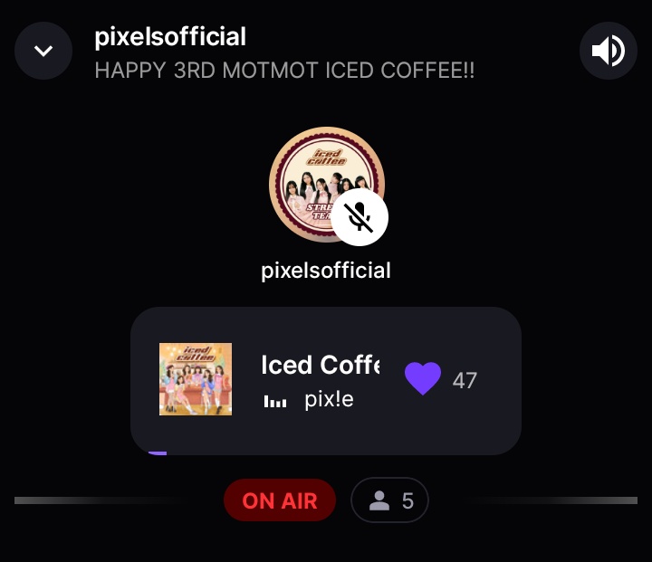 PixelsStream's tweet image. We're On Air📣

Join us to celebrate the 3rd Monthsarry Of ICED COFFEE!!🥤

Stationhead:
🎧share.stationhead.com/yj0c9c4rnpxm

#pixieofficial #pixieicedcoffee