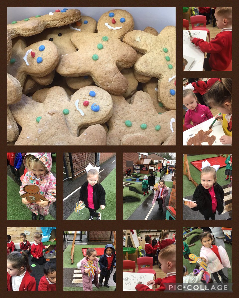 What an exciting morning in nursery the children have had, painting ,searching and tasting gingerbread men.
A huge thank you to Mrs Barbara Robb Elliot for baking for the biscuits.#kindness