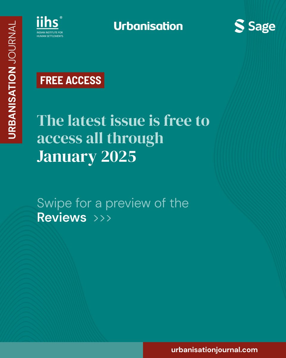 iihsin's tweet image. The latest issue of Urbanisation includes two book reviews that offer alternative points of view to commonly accepted narratives, as well as a film review of The Archies.  

Visit  bit.ly/3VPTzBF for free access to the reviews all through January 2025.…