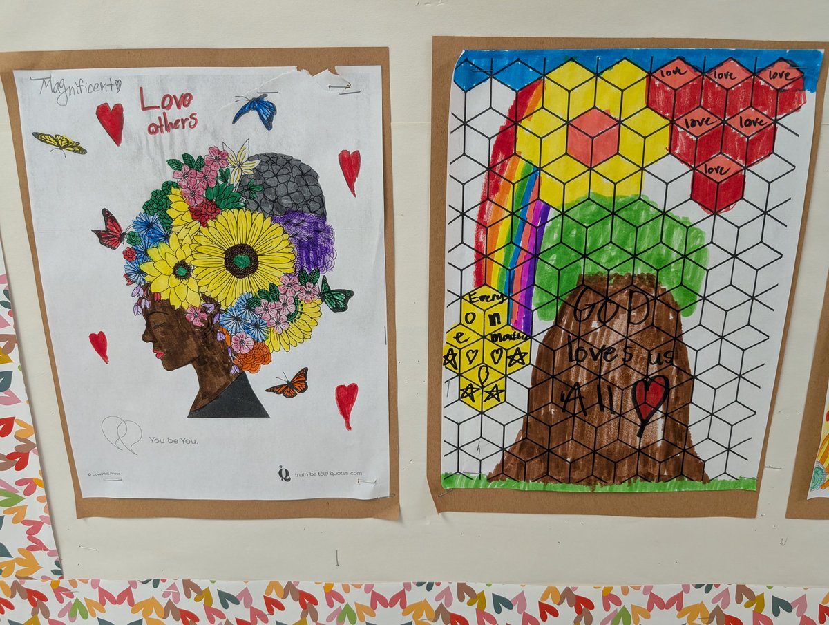 On Wednesday for Wellness week we talked about taking time for ourselves. As a class and school we did mindful coloring.