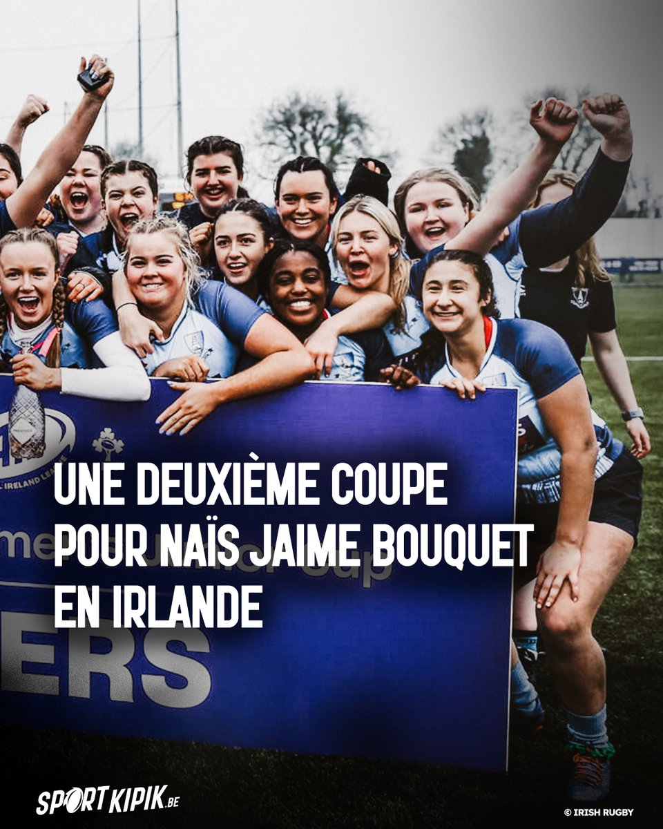 Ce dimanche 19 janvier, Naïs Jaime Bouquet a ajouté une ligne à son palmarès. Notre jeune compatriote a en effet remporté une deuxième Coupe d’Irlande consécutive suite à la victoire du Maynooth University Barnhall RFC en finale contre le Malone RFC ➡️ sportkipik.be/une-deuxieme-c…