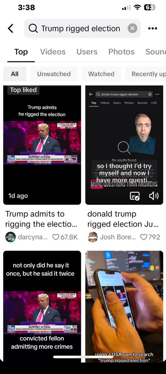 So TikTok is back. But is being censored in the US. These 2 screenshots are from 30 minutes apart. One in the US, the other in Australia. Notice that in the US picture, TikTok also "detected this screenshot". Censorship and Big Brother, hand in hand.