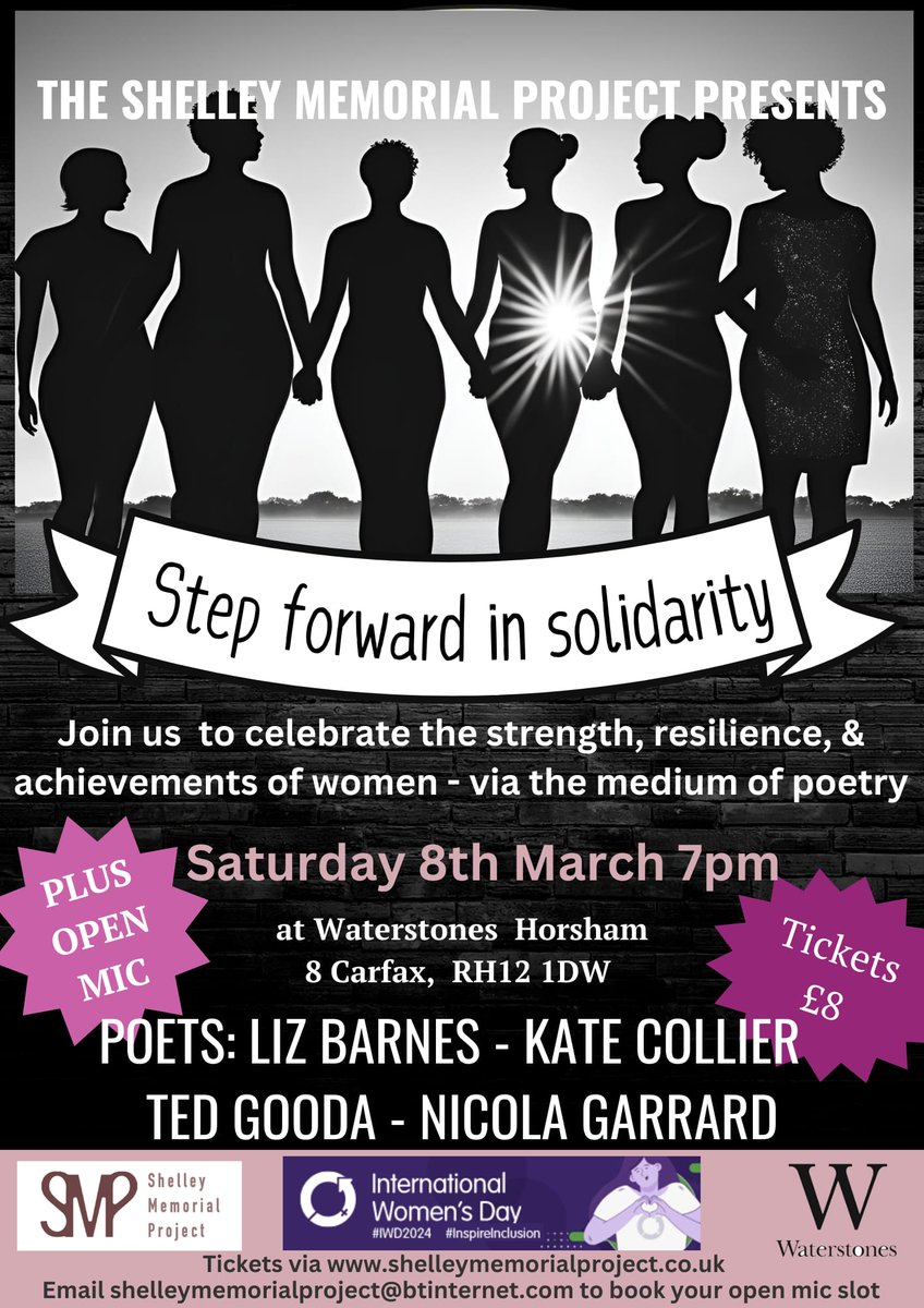 Nicola Garrard (@nmgarrard) on Twitter photo Check out this event at Waterstones Horsham to celebrate #InternationalWomensDay 2025! 😍I'll be reading some poems with the wonderful Liz Barnes, Kate Collier & <a href="/TedGooda/">Dr Ted Gooda</a>. Book your Open Mic slot by emailing shelleymemorialproject@btinternet.com
<a href="/ShelleyProject/">Shelley Memorial Project/@shelleyproject.bsky.soci</a> <a href="/wstones_horsham/">Waterstones Horsham</a> Check out this event at Waterstones Horsham to celebrate #InternationalWomensDay 2025! 😍I'll be reading some poems with the wonderful Liz Barnes, Kate Collier & <a href="/TedGooda/">Dr Ted Gooda</a>. Book your Open Mic slot by emailing shelleymemorialproject@btinternet.com
<a href="/ShelleyProject/">Shelley Memorial Project/@shelleyproject.bsky.soci</a> <a href="/wstones_horsham/">Waterstones Horsham</a>