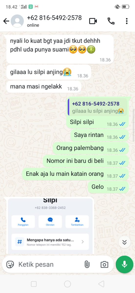 liewnzzn's tweet photo. ORGIL!!!! AYAH KU BARU GANTI NOMOR TBTB DI CHAT ORGIL NGATAIN PELAKOR https://t.co/bdPIGzh4oe