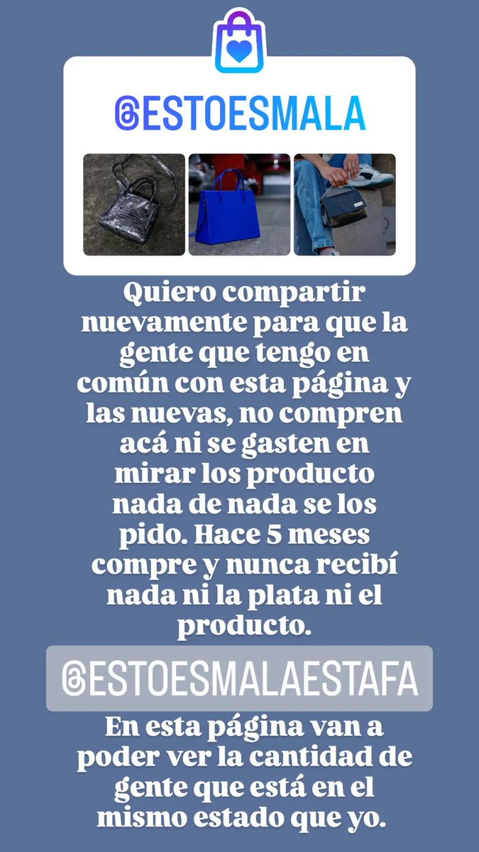 iaruciancio's tweet photo. Ojalá les llegue lo mierda que son @estoesmala ESTO ES MALA CARTERAS. NO COMPREN https://t.co/ozkLR2Umop