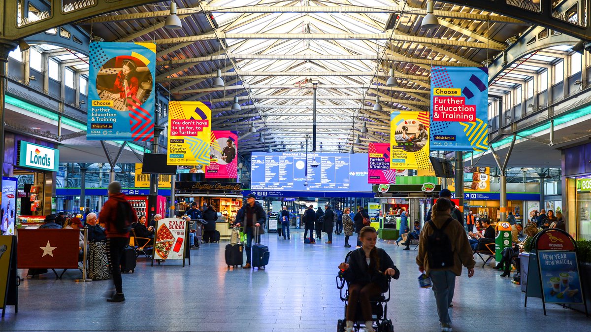 Have you seen our School Leaver campaign activity in Heuston Station &amp; locations around the country? 
This national campaign is part of our work to promote FET courses for school leavers. Available in every county through the ETBs, you can find out more at thisisfet.ie