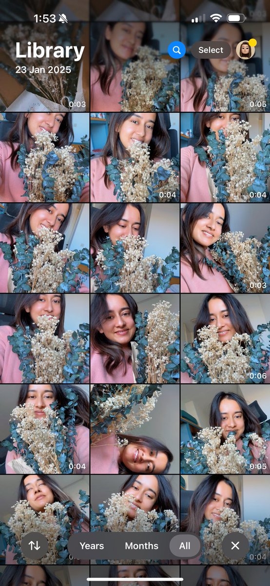 Me with that one flower bouquet he sent! 💕